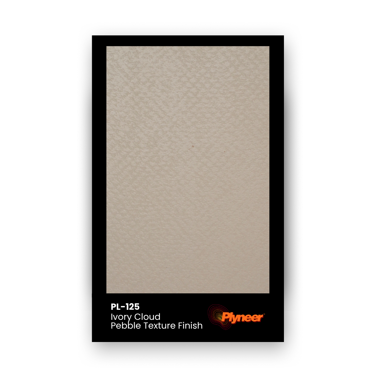 PL-125 ivory beige laminate with fine pebble texture and smooth satin finish by Plyneer.