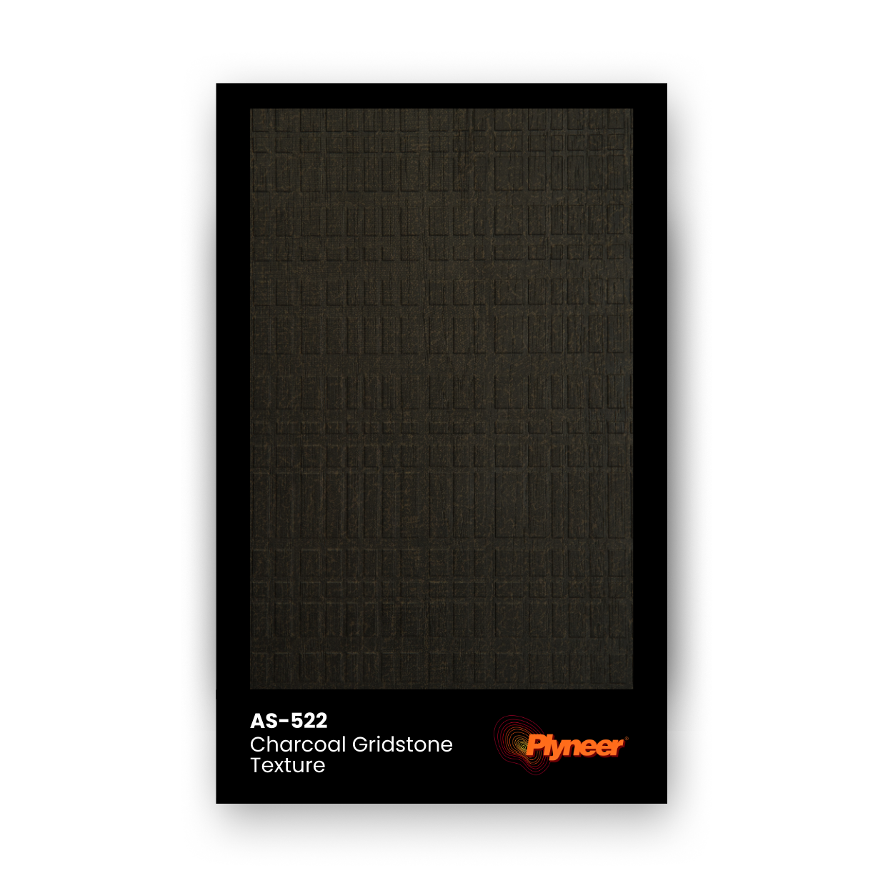 Charcoal gridstone textured laminate AS-522 with geometric pattern in matte finish.