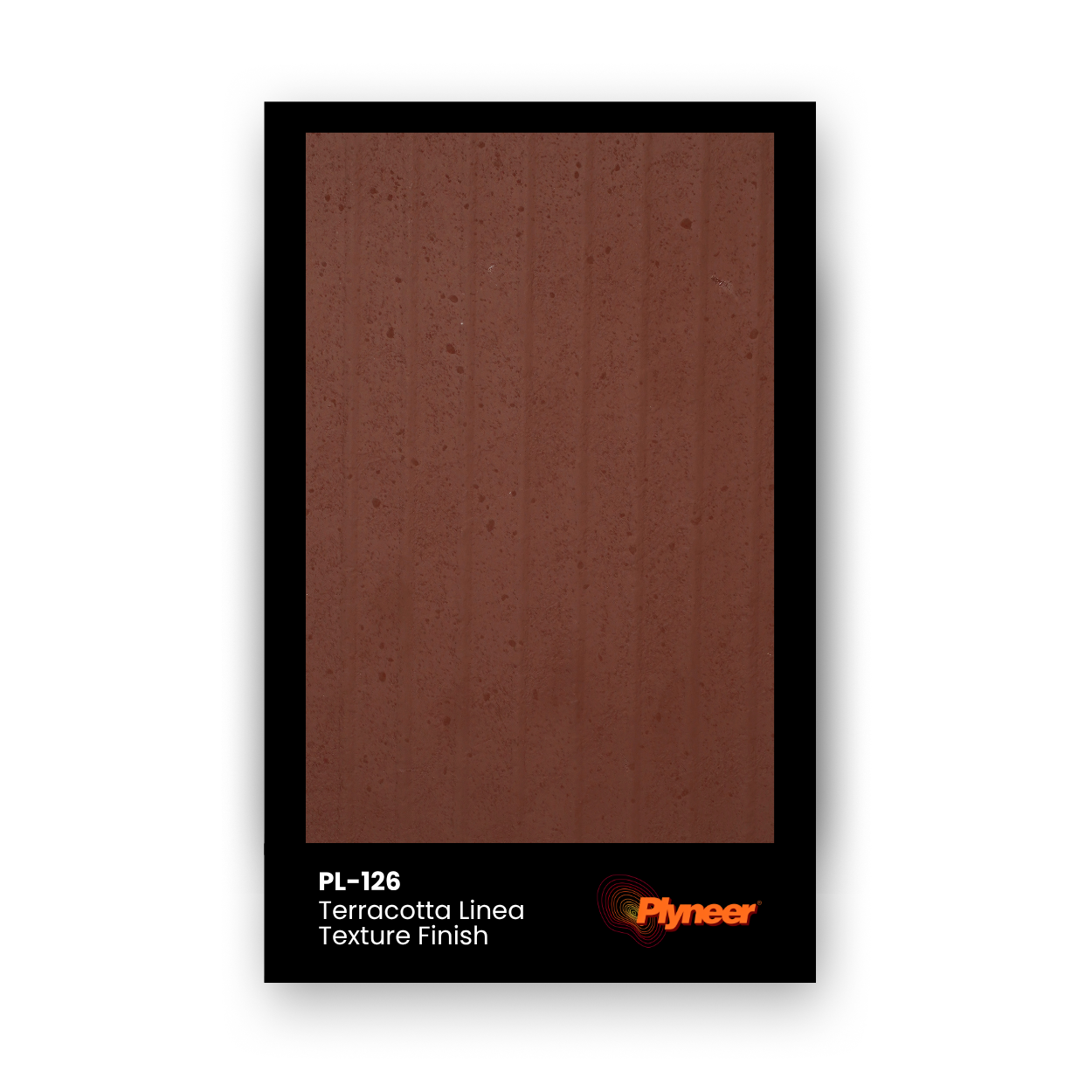 PL-126 terracotta brown laminate with fine linear clay texture and matte finish by Plyneer.