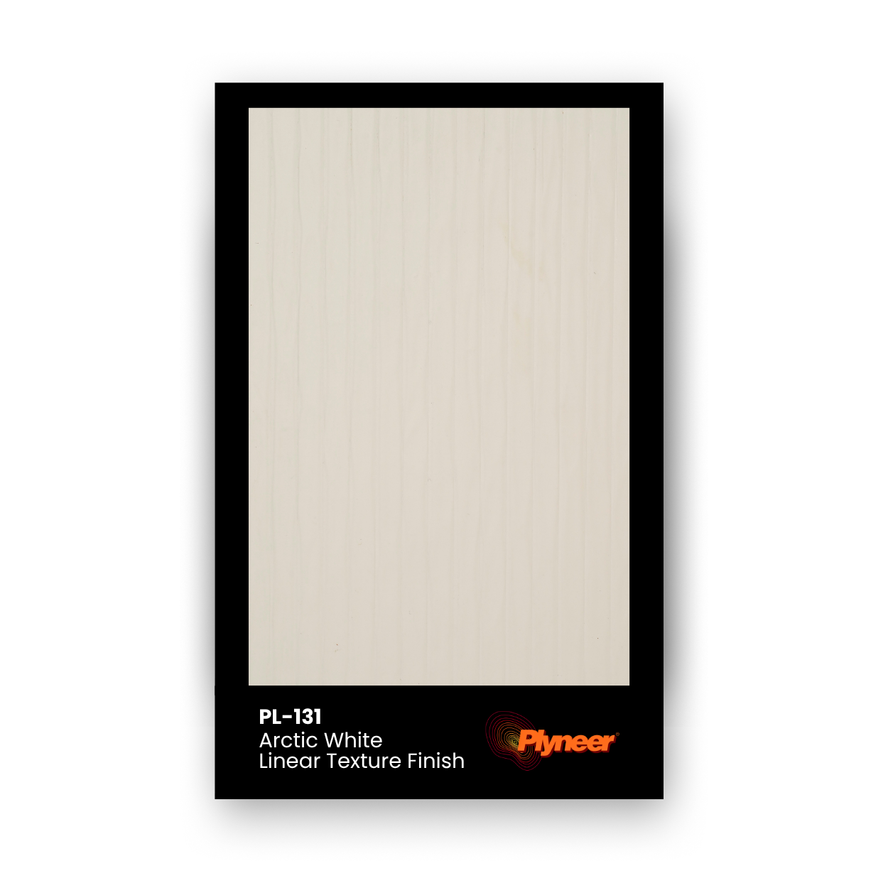 PL-131 Arctic White laminate with subtle vertical linear texture and matte finish by Plyneer.