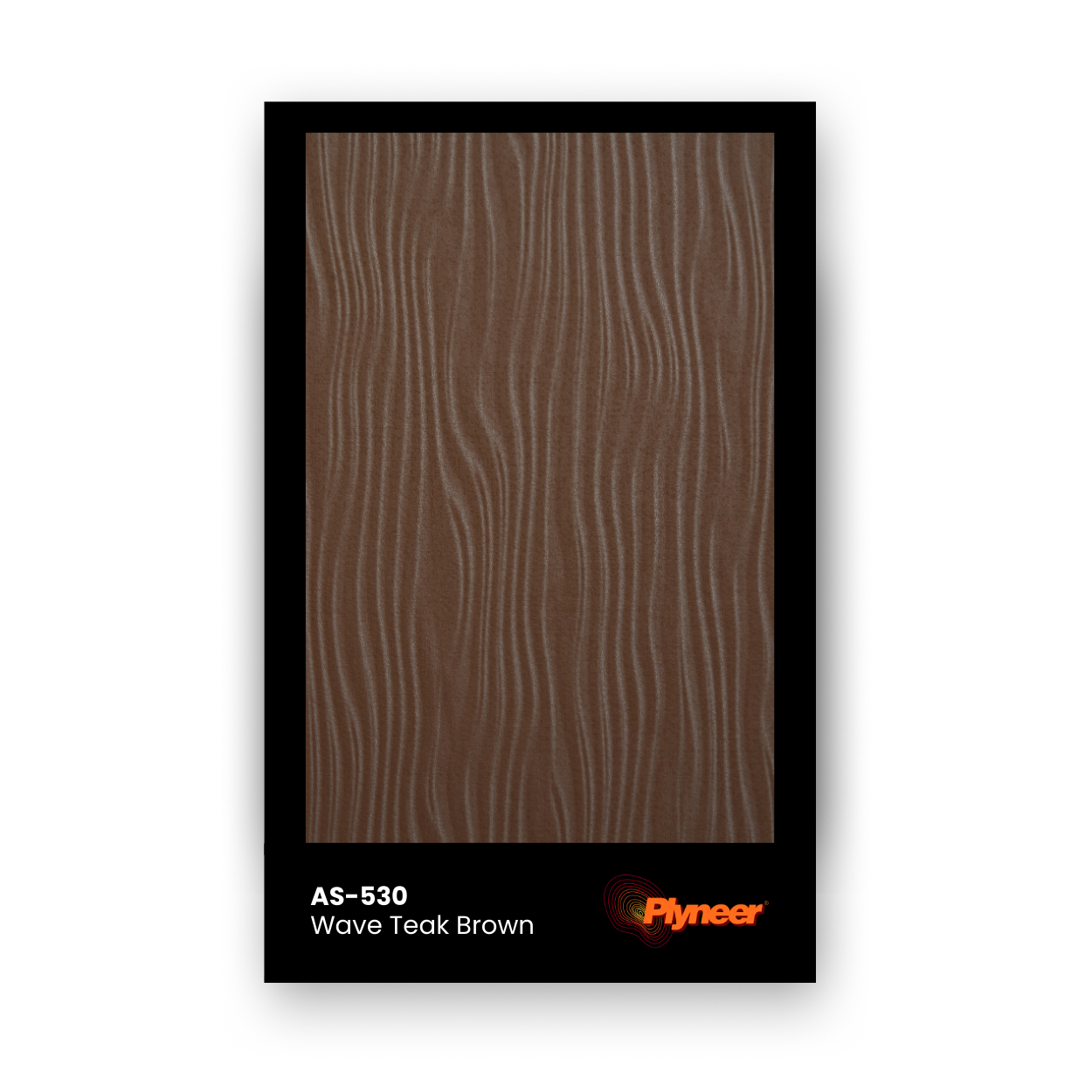 AS-530 wave teak brown laminate with vertical ripple wood texture in matte finish.
