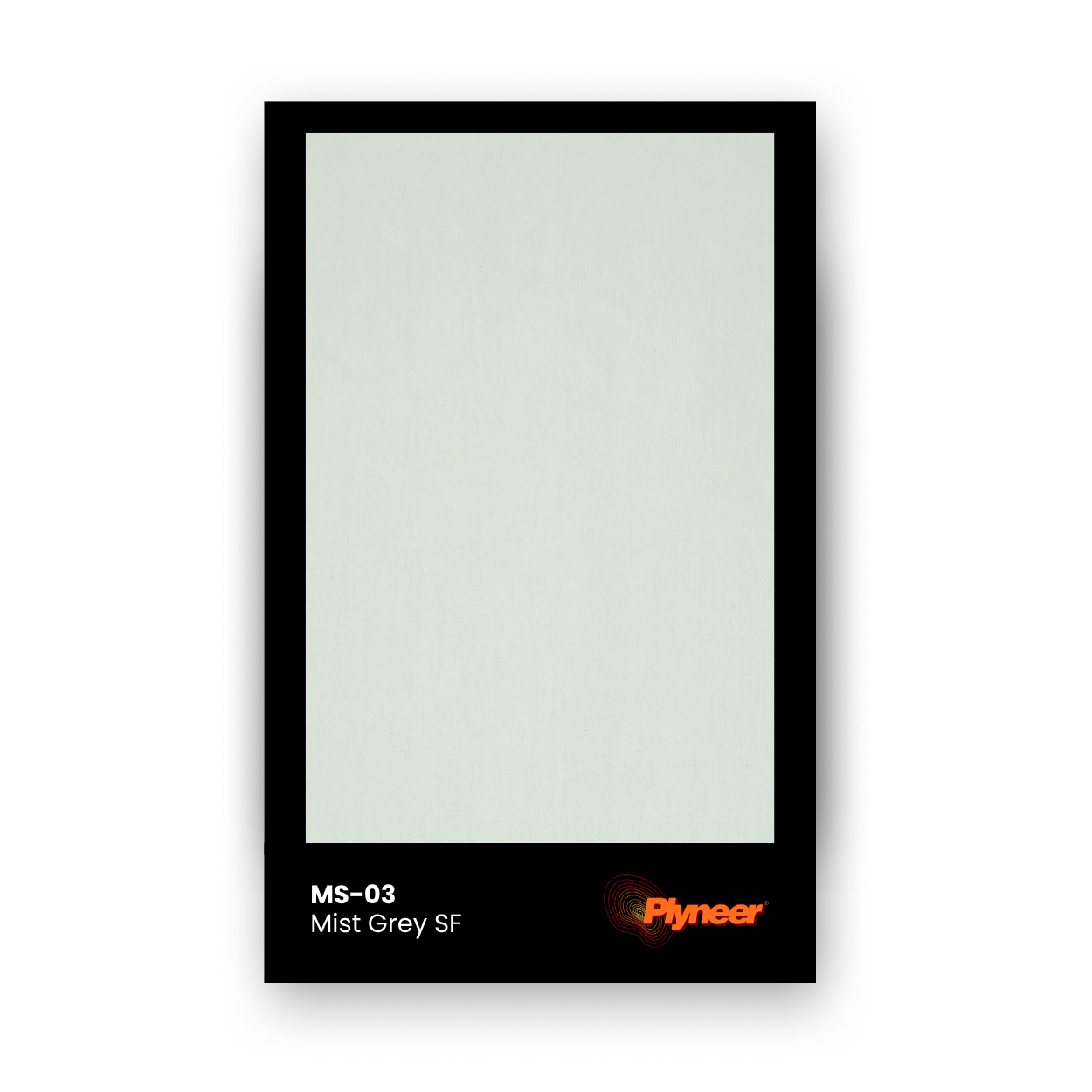 Plyneer WV-102 mist grey fabric-finish laminate sample with soft matte texture by Plyneer.
