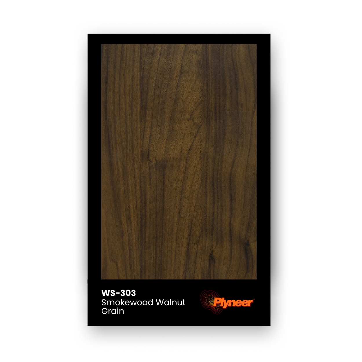 Plyneer WS-303 laminate in smoked walnut woodgrain texture for premium interiors.