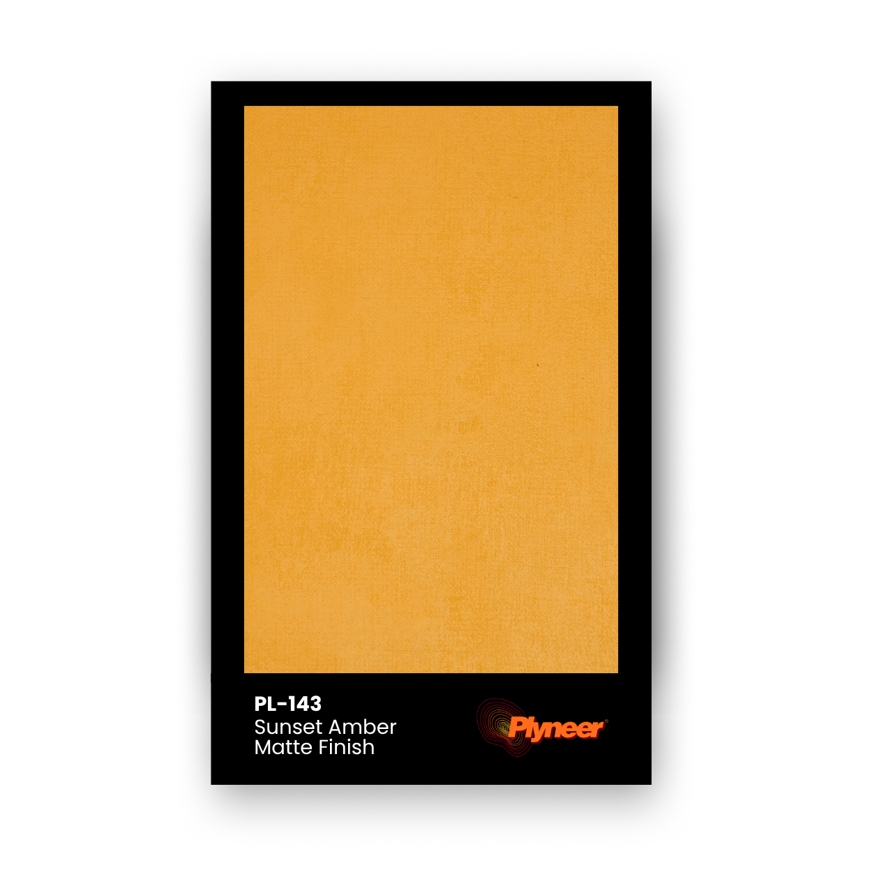 PL-143 Sunset Amber laminate with vivid orange tone and fine matte finish by Plyneer.
