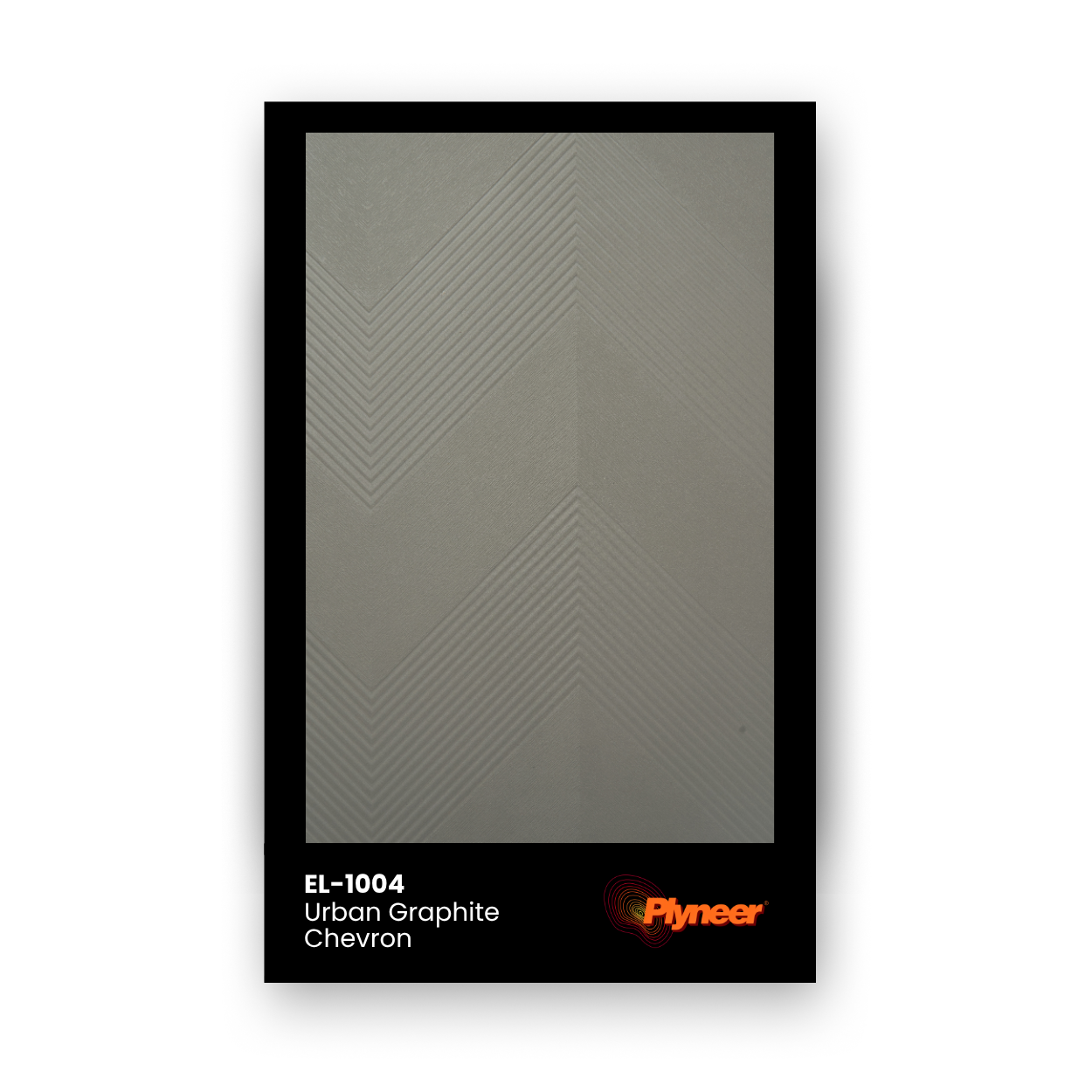 Plyneer EL-1004 graphite grey laminate with embossed chevron pattern from Elite Lite series.