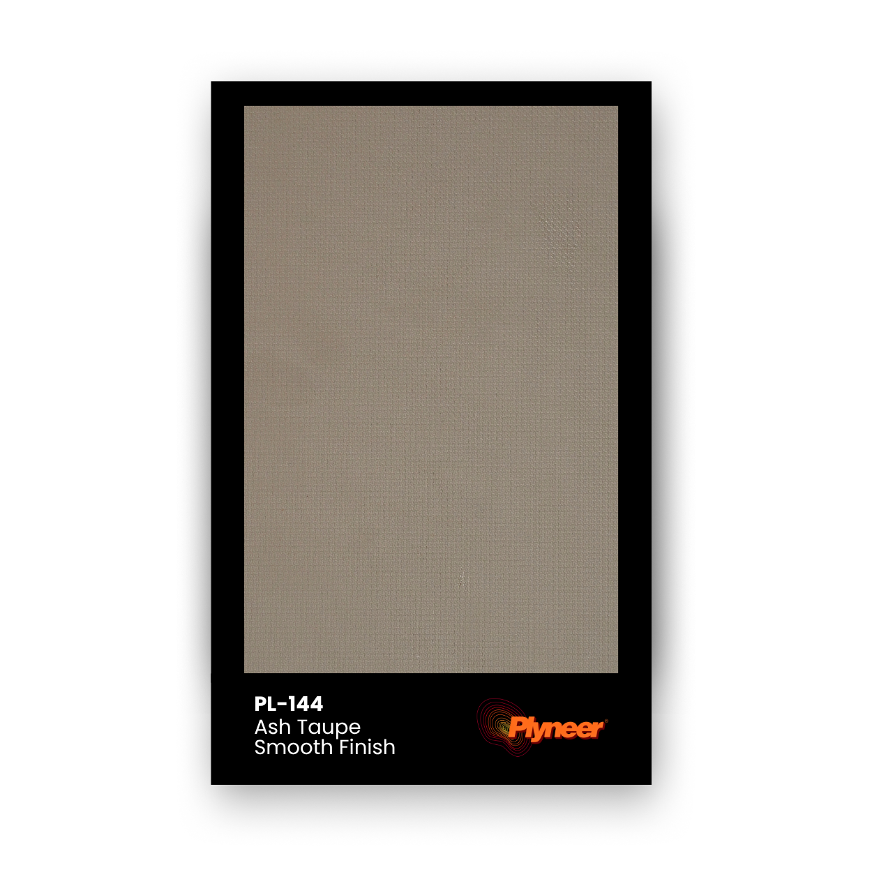 PL-144 Ash Taupe laminate with a smooth matte surface in soft grey tone by Plyneer.