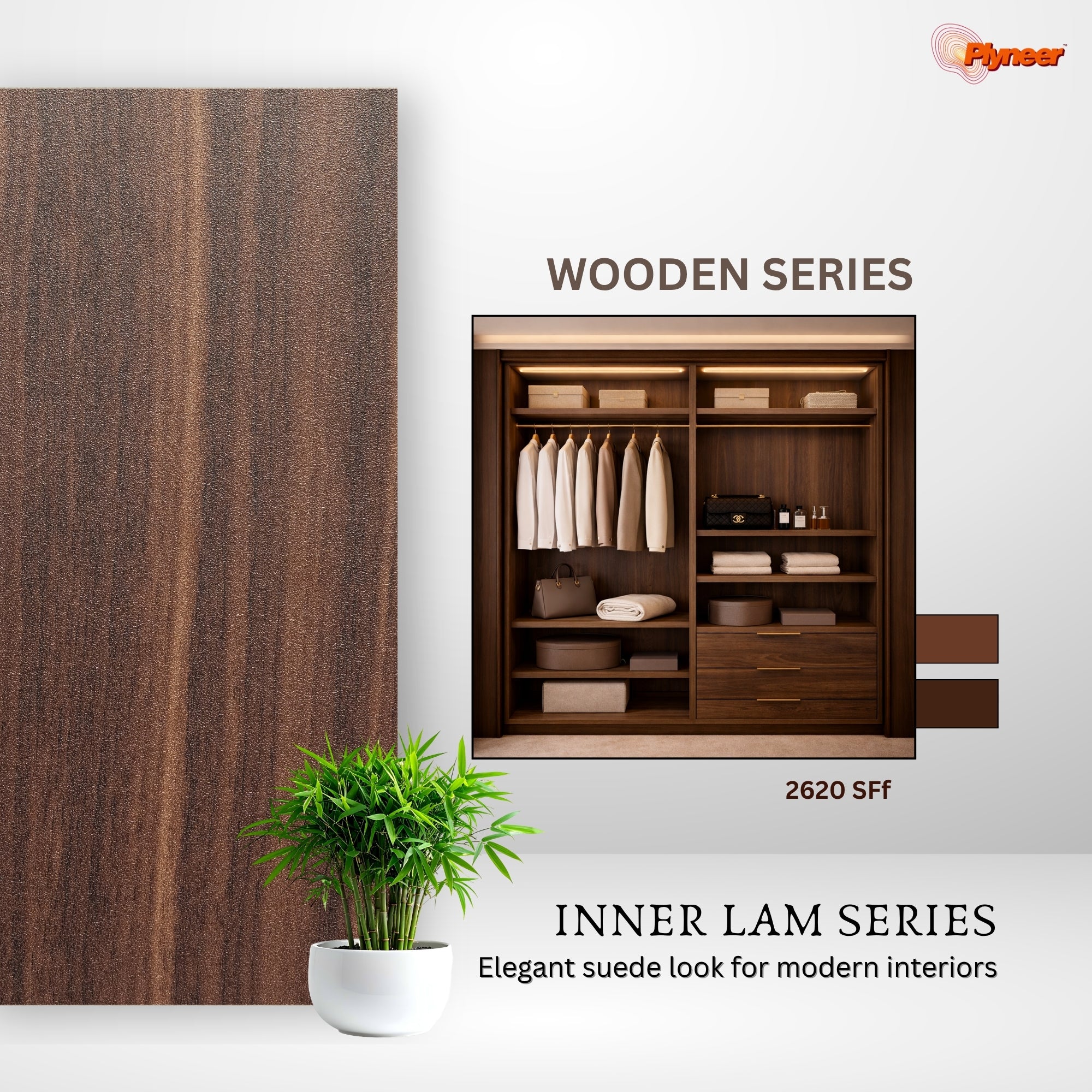 Plyneers Wood Laminate 2620 SF/MF WALNUT