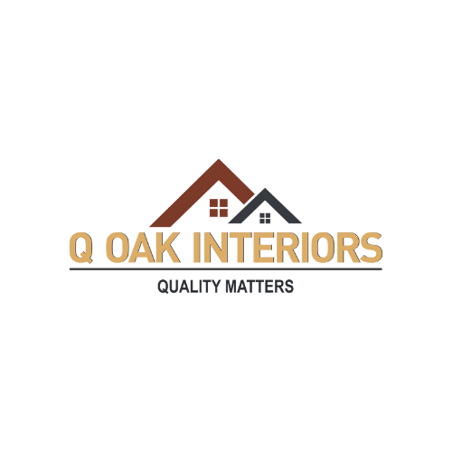 "Q Oak Interiors logo - Esteemed client of Plyneer Industries specializing in elegant and high-quality interior design"